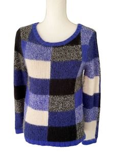 Splendid Rabbit Hair Blend Geometric Print Fuzzy Sweater Womens Size Small
